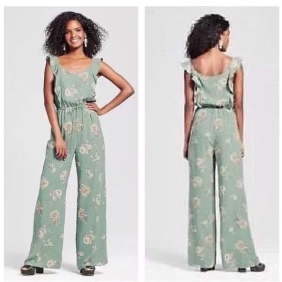 Green floral jumpsuit - Picture 2 of 4